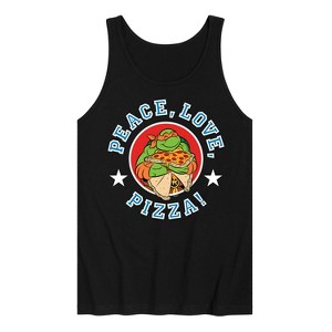 Men's - Teenage Mutant Ninja Turtles - Peace Love Pizza Graphic Tank Top - 1 of 3