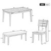 Traditional Style Dining Sets 6 Piece, Dining Table Set For 6, Dining Set Solid Wood With Upholstered Chairs And Bench-Cuddlewood - 4 of 4
