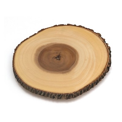 Lipper International 13-15in Acacia Tree Bark Footed Server