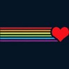 Design By Humans Pride Racing Stripe Heart By Belugastore T-Shirt - Navy - Small - 2 of 2