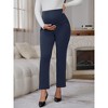 INSPIRE CHIC Women's Maternity Pants for Work Over the Belly High Waisted Office Pregnancy Trousers with Pockets - 2 of 4