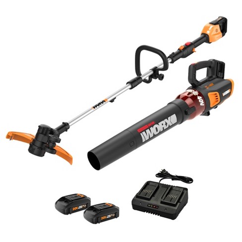 BLACK+DECKER 40-volt Max Cordless Battery String Trimmer and Leaf Blower  Combo Kit (Battery & Charger Included)