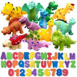 Dinosaur Bath Toys for Toddlers, No-Hole Bathtub and Pool Water Play Set - 1 of 4
