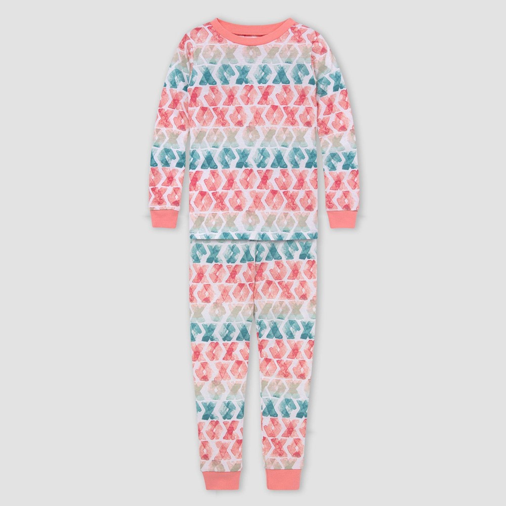 Burt's Bees Girls' 2pc Rainbow Love Organic Cotton Pajama Set Light