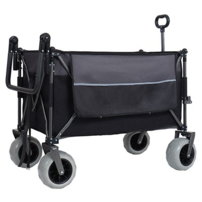 Grungis Premium All-Terrain Folding Wagon Cart,Shopping Cart with Ergonomic Adjustable Handles,Utility Cart for Camping,Shopping,Sports