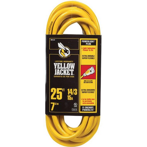 Yellow Jacket Outdoor 25 ft. L Yellow Extension Cord 14/3 SJTW