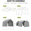 Outdoor Storage Shed, Heavy-Duty Motorcycle Tent with Roll-Up Door, Waterproof & UV-Resistant Carport for Bike & Tools - 2 of 4