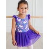 RuffleButts Girls Flutter Sleeve Leotard - 3 of 4