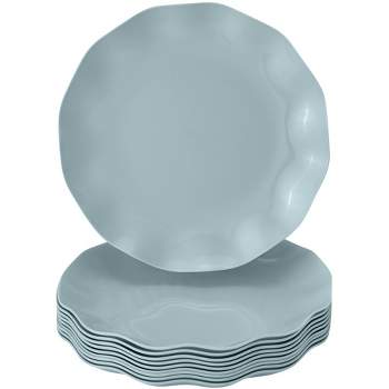 Silver Spoons Elegant Disposable Plastic Plates for Party, Heavy Duty Mint Disposable Plate Set, (10 PC) - Veil	
