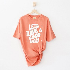 Simply Sage Market Women's Let's Have A Good Day Short Sleeve Garment Dyed Tee - 1 of 3