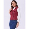 INSPIRE CHIC Women's Faux Suede Casual Sleeveless Biker Vest Jacket - 3 of 4