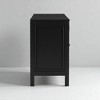 3-Door Sideboard with Swirl Patterned MDF Doors, Adjustable Shelves, Central Support Leg and Retro Metal Handles for Kitchen, or Dining Room - 4 of 4