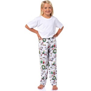 Peanuts Kids Christmas Time All Over Print Smooth Fleece Pajama PJ Pant Multicolored - 1 of 4