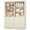 Aheaplus 71'' Tall Storage Bookcase, Bookshelf with 3-Tier Open Shelves and 3 Drawers, Wood Storage Cabinet - 2 of 4