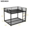 Kumasinova Modern Full-Over-Full Bunk Bed, Low Bunk Metal Bed Frame with Built-In Ladder, Full-Length Guardrails for Small Bedrooms/Family Spaces - 2 of 4