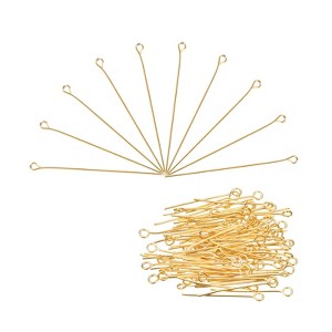 Unique Bargains DIY Craft Necklaces Bracelets Earrings Jewelry Making Iron 21 Gauge Eye Pins 200 Pcs - 1 of 4