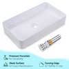 Aquaterior 23" x 13" Rectangle Porcelain Ceramic Bathroom Vessel Sink w/ Pop Up Drain Hotel - 2 of 4