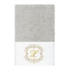 Linum Home Textiles 100% Turkish Cotton MONICA Gold Thread 3PC Embellished Towel Set - 3 of 4