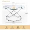Bekrvio 31.5'' Round Glass/Faux Marble Coffee Table with Gold-Plating Bright Metal Oval Frame,Modern Circle Coffee Table for Living Room - 4 of 4