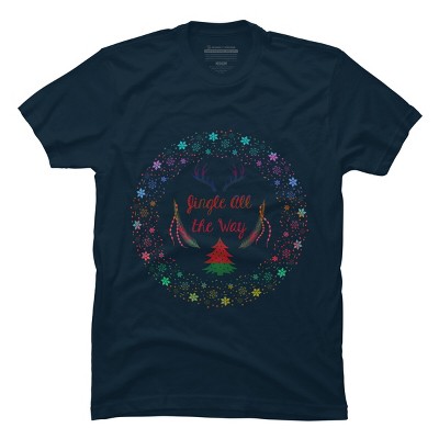 Men's Design By Humans Christmas Jingle All The Way Snowflake Circle By famenxt T-Shirt