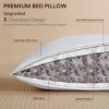 Inhand White Goose Down Feather Pillows Queen Size (Set of 2), Hotel Collection Bed Pillows, Medium Firm Soft Support Pillow with 100% Cotton Fabric - 3 of 4