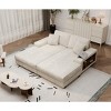 Mocamel Convertible combination sofa, corduroy fabric, fluffy modern sleeper sofa chair, oversized combination living room double lounge chair - 2 of 4