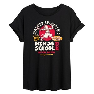 Women's - Teenage Mutant Ninja Turtles - Master Splinters School Oversized Graphic T-Shirt - 1 of 4