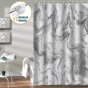 LunaLulinlk Shower Curtain with Hooks – Heavy-Duty Mold/Mildew-Resistant - 1 of 4