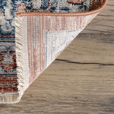 Reversible Orange Medallion 4' x 6' Synthetic Area Rug