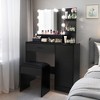 NicBex Makeup Vanity Desk with Mirror and Lights,Wood Makeup Table with Drawer & Storage Cabinet for Bedroom - 2 of 4