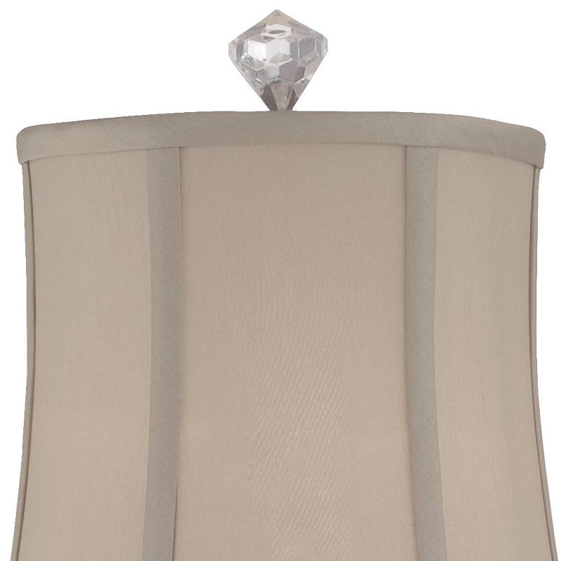 Vienna Full Spectrum Belardo Traditional Buffet Table Lamp 32" Tall Clear Crystal Taupe Bell Shade for Bedroom Living Room Bedside Nightstand Office, 3 of 10