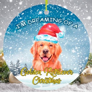 I'm Dreaming of a Golden Retriever Christmas Ornament| OrnamentallyYou - 1 of 4
