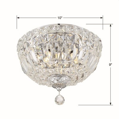 Polished Chrome Crystal LED Bowl Flush Mount Light