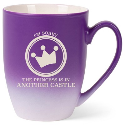 100 North Crown Design 10 Ounce Purple and White Two Toned Ombre, Comfortably Fits Your Hands, Ceramic Tea Coffee Cup Mug, I'm Sorry The Princess Is