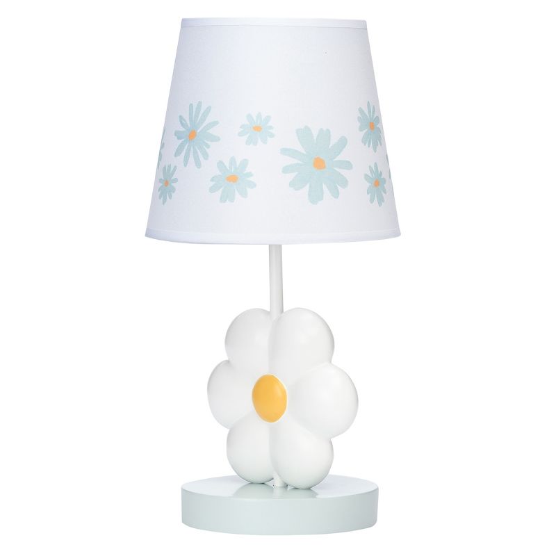 Lambs & Ivy Sweet Daisy White Floral Nursery/Child Lamp with Shade & Bulb, 4 of 8