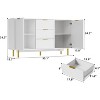 Sideboard Buffet Cabinet with Storage, 55‘’ Kitchen Storage Cabinet with 2 Doors and 3 Drawers, Modern Wood Coffee Bar Table for Dining Room - 2 of 4