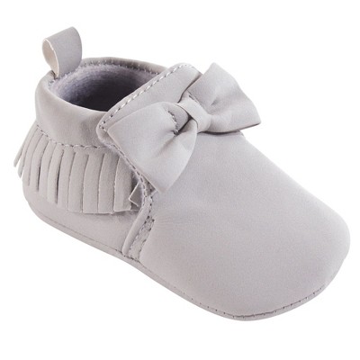 Hudson Baby Infant Girl Moccasin Shoes, Light Gray Target