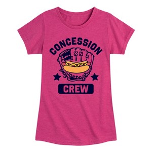 Girls' - Instant Message - Hotdog Concession Crew Fitted Short Sleeve Graphic T-Shirt - 1 of 4