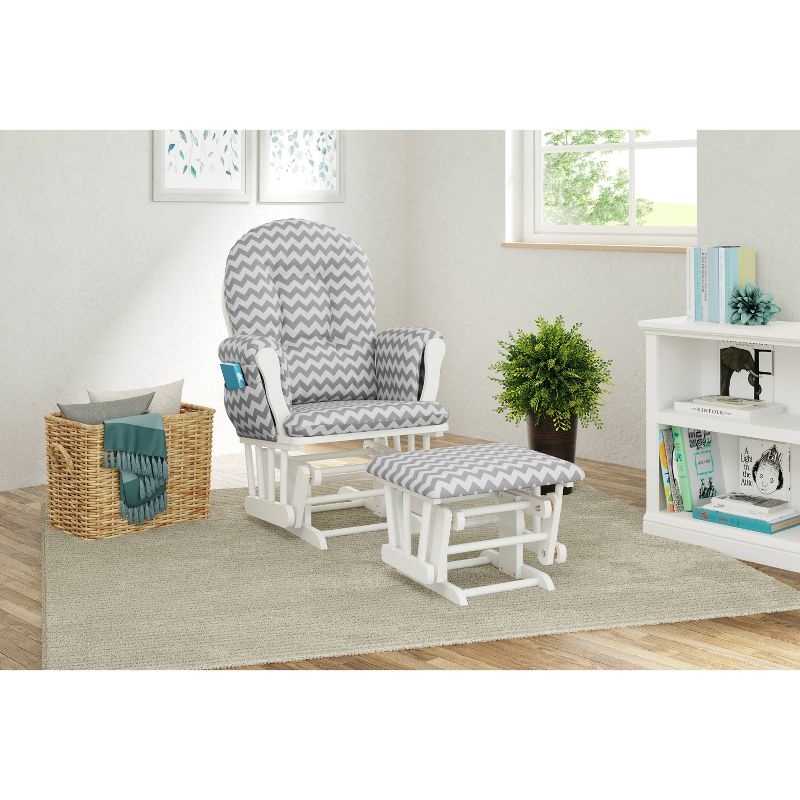 Storkcraft Hoop White Glider and Ottoman, 3 of 17