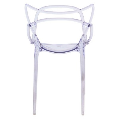 Milan Modern Clear Plastic Dining Chair with Elegant Wire Design