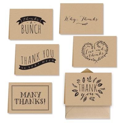 36ct Dessert Tan Krafty Thank You Cards