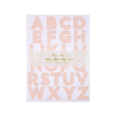 Meri Meri Pink Glitter Alphabet Sticker Sheets