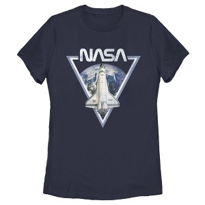 Women's NASA Triangle Earth Logo Shuttle Flight T-Shirt - 1 of 4