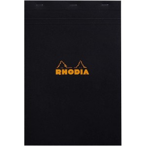 Rhodia Staplebound Notepad - Graph 80 sheets - 8 1/4 x 12 1/2 - Black cover - 1 of 4