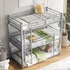 Twin Size Metal Triple Bunk Bed with Ladders and Guardrails - ModernLuxe - 3 of 4