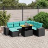 vidaXL 8 Piece Patio Sofa Set with Cushions Black Poly Rattan - 2 of 4