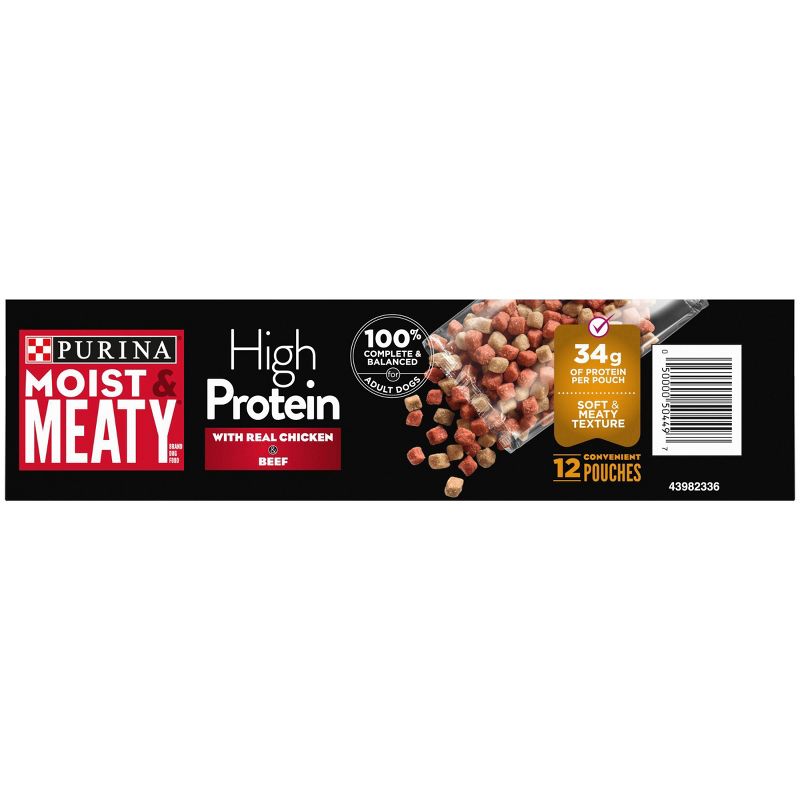 Moist &#38; Meaty High Protein Chicken &#38; Beef Flavor Dry Dog Food - 12ct Pack, 6 of 10