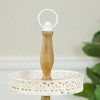 VIP Metal 20.5 in. White 2-Tier Tray with Floral Cutout - 4 of 4