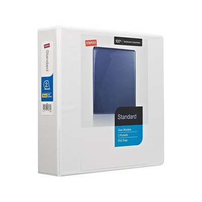 Staples Standard 2-Inch Round 3-Ring View Binder White (26341) 976176