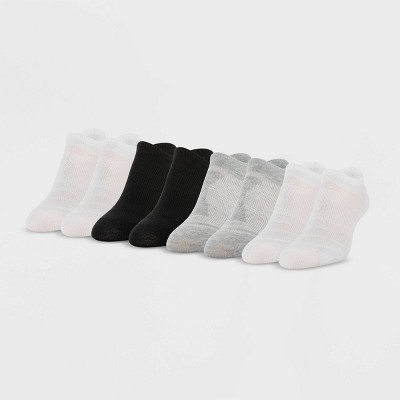 All Pro Women's Perfect Heel Forming Fit 6+2 Bonus Pack Liner Athletic Socks - White/Gray/Black 4-10